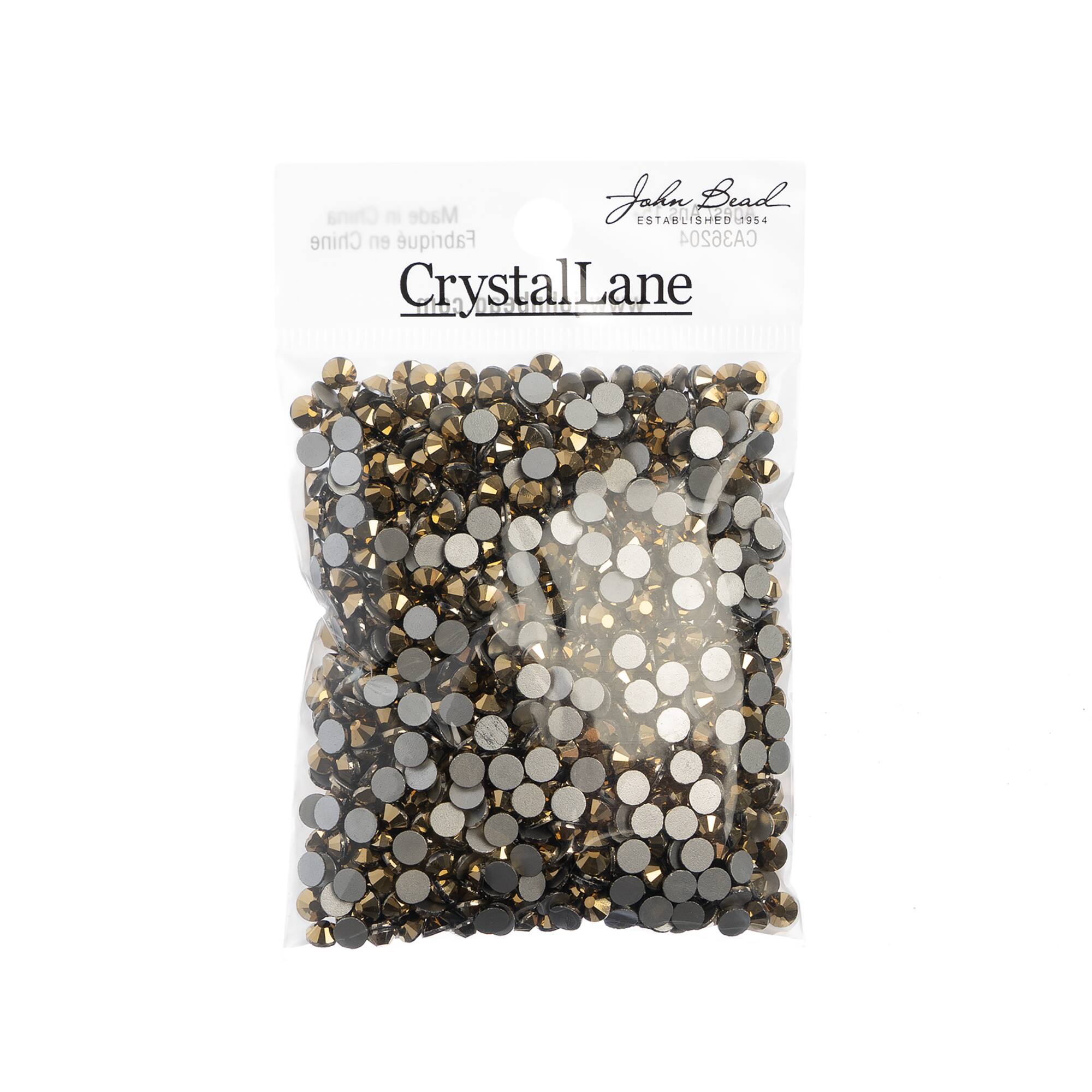 John Bead Crystal Lane SS20 Metallic Glass Round Flatback Rhinestones, 1,440ct